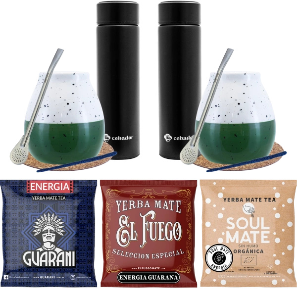 Kit de démarrage Yerba Mate Thermos 3x50g pour couple