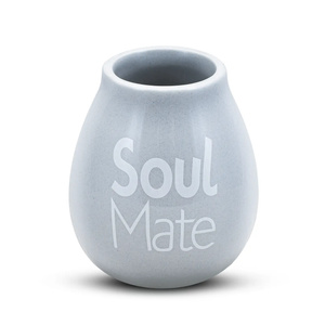 Calebasse en céramique grise avec logo Soul Mate - 350 ml