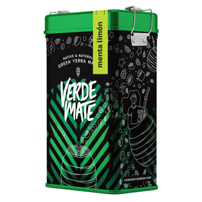 Yerbera – Boîte en métal + Verde Mate Green Menta Limón 0,5 kg