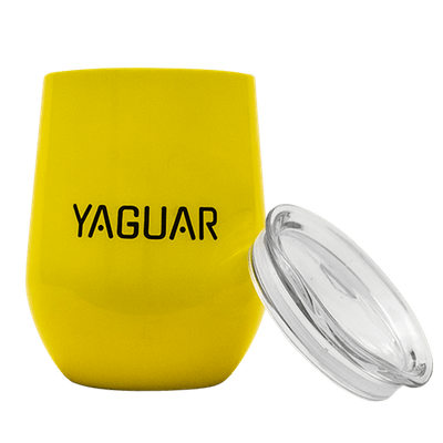 TermoLid – tasse isotherme pour yerba maté avec couvercle – Yaguar (jaune) – 350 ml