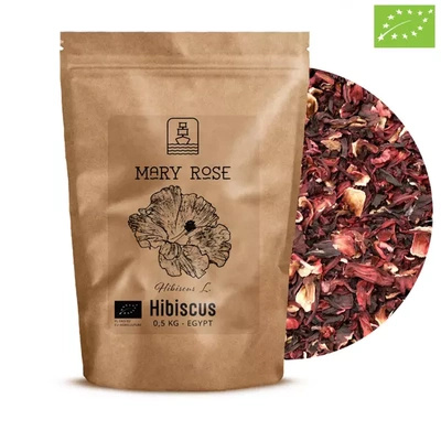 Mary Rose – Fleurs d'hibiscus (en vrac) – produit écologique – 0,5 kg