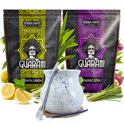 Guarani yerba maté set 2x500g céramique calebasse bombilla