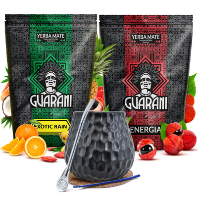 Guarani yerba maté set 2x500g céramique calebasse bombilla