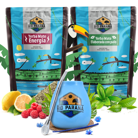 Yerba Maté ensemble Rio Parana Energia Elaborada 2x500g + accessoires