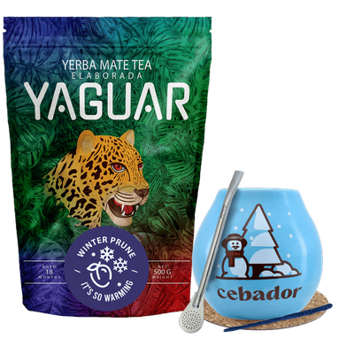 Yerba maté set d'hiver de démarrage Yaguar Winter Prune 500g