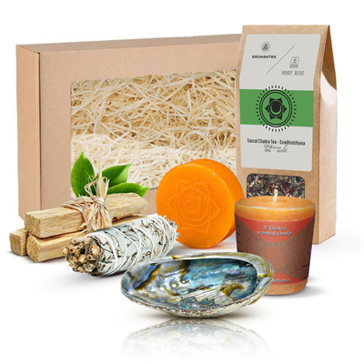 Coffret pour chakra du sacre (Svadhishthana) : thé du chakra + encens + bougie