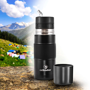 Yerbomos X ALL IN ONE – 450 ml – Calebasse, thermos et bombilla en un (noir)