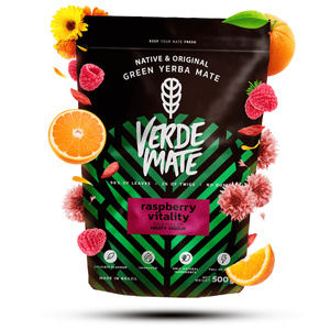 Yerba Maté ensemble Verde Mate Raspberry 500g Calebasse + Bombilla