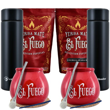 Yerba Mate El Fuego Thermos set pour deux 1kg