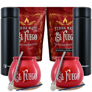 Yerba Mate El Fuego Thermos set pour deux 1kg