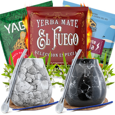 Yerba Maté Energia Set POUR DEUX Calebasse Bombilla