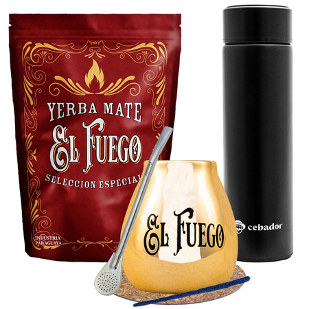 Yerba Mate El Fuego Elaborada 500g Thermos Set