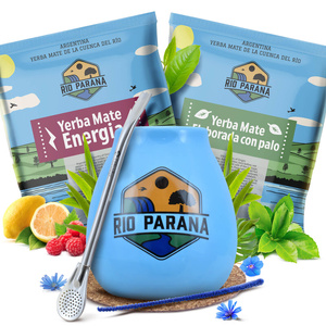 Yerba Maté Rio Parana ensemble 2x50g Calebasse + Bombilla