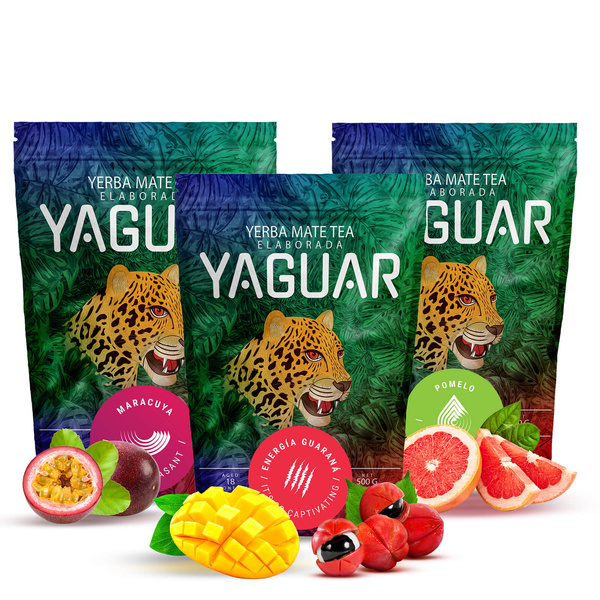 Yerba Mate Yaguar set différents types 3x500g