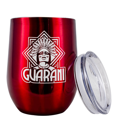 TermoLid – récipient en acier avec couvercle– motif Guarani (rouge) – 350 ml