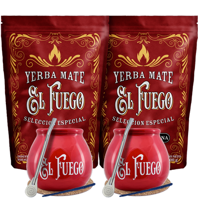 Yerba Mate El Fuego fixé pour deux Bombilla POWER