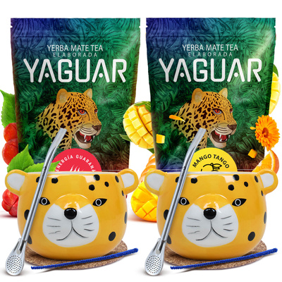 Set de Maté por Deux : Yaguar 2x500g + 2x Calebasse + 2x Bombilla