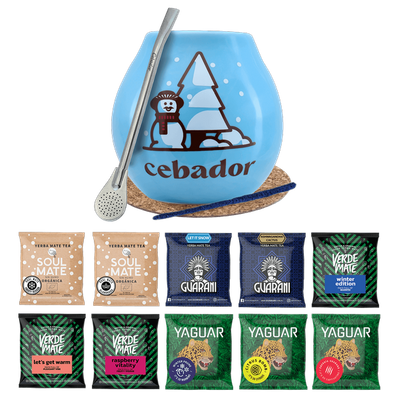 Yerba maté ensemble de cadeaux 10x50g Calebasse + Bombilla