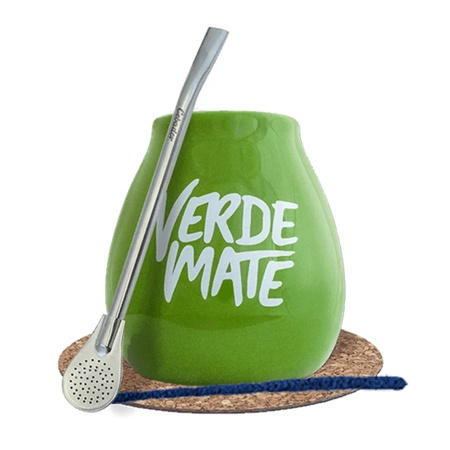 Set de démarrage une calebasse + Bombilla 19cm Yerba Mate