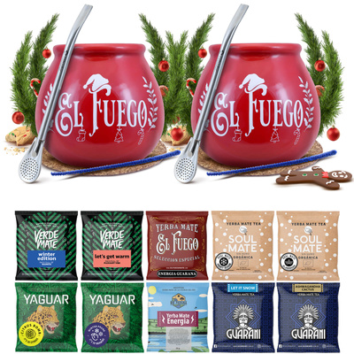 Yerba maté set d'hiver pour couple 10x50g