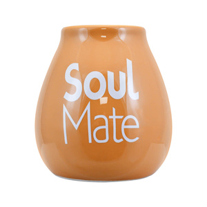 Calebasse en céramique beige avec logo Soul Mate - 350 ml