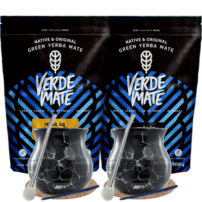 Yerba Mate Mas IQ set pour deux Bombilla 2x500