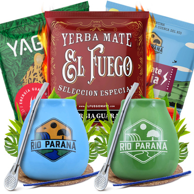 Yerba Maté Energia Set POUR DEUX Calebasse Bombilla