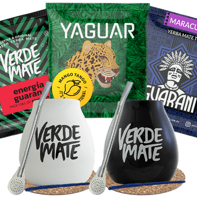 Yerba Mate Green Matero bombilla set pour deux personnes