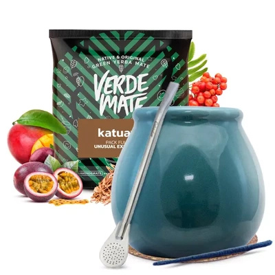Verde Mate yerba maté set céramique calebasse bombilla