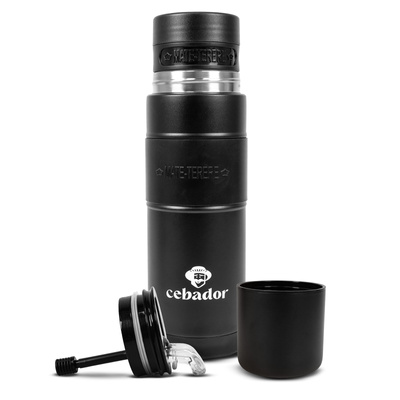 Yerbomos XL ALL IN ONE – 750 ml – Calebasse, thermos et bombilla en un (noir)