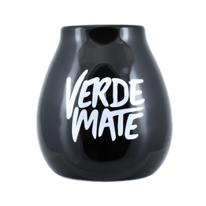 Calebasse en céramique noire avec logo Verde Mate - 350 ml