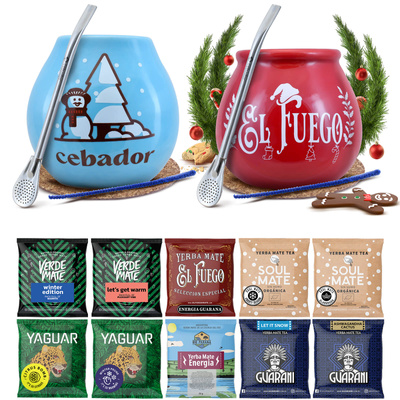 Yerba maté set d'hiver pour couple 10x50g