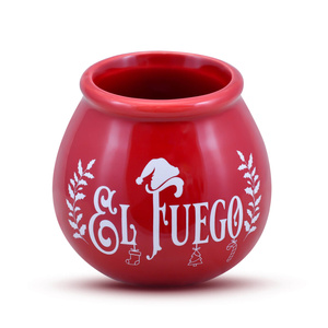 Calebasse en céramique avec le logo El Fuego - Édition de Noël (rouge) 300 ml