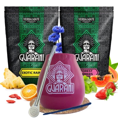 Yerba Mate Guarani Fruits Calebasse Ensemble 2x500g