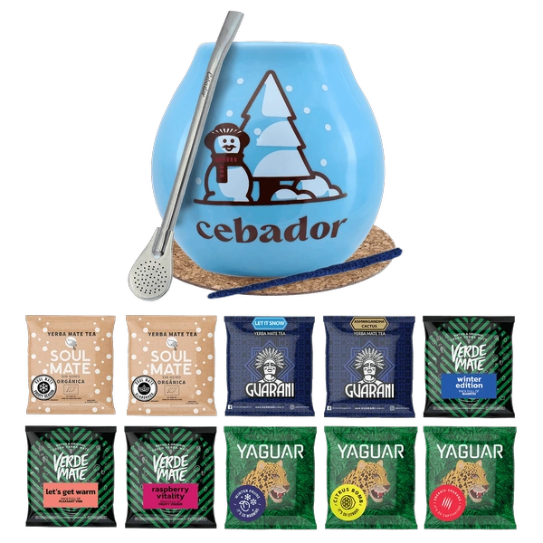 Yerba maté ensemble de cadeaux 10x50g Calebasse + Bombilla