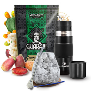 Set de Maté Guarani Ashwagandha 500g 0,5kg Yerbomos + Calebasse + Bombilla