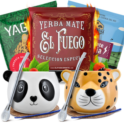 Yerba Maté Energia Set POUR DEUX Calebasse Bombilla