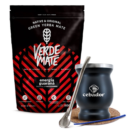 Set de Maté Verde Mate Energia Guarana 500g TermoMate + Bombilla