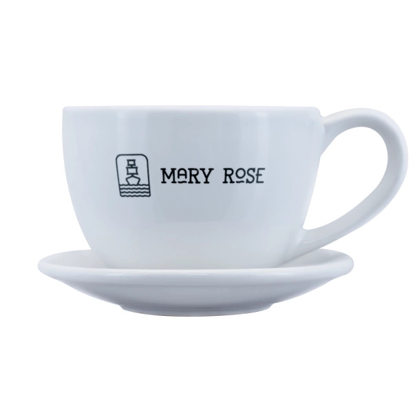 Tasse blanche avec logo Mary Rose – 200 ml
