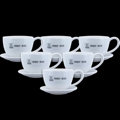 SET DE 6 TASSES AVEC SOUCOUPES, CAFÉ, THÉ