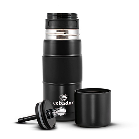 Yerbomos X ALL IN ONE – 450 ml – Calebasse, thermos et bombilla en un (noir)