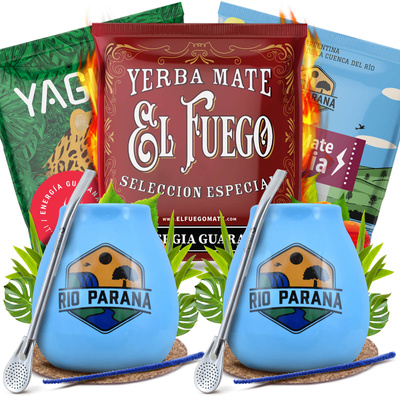 Yerba Maté Energia Set POUR DEUX Calebasse Bombilla