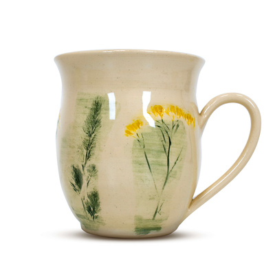 Tasse en céramique Flora Yellow 350 ml – Série Crater