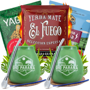 Yerba Maté Energia Set POUR DEUX Calebasse Bombilla