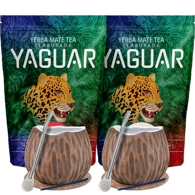 Set Yerba Mate pour deux Bombilla Matero cocos