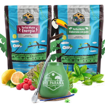 Yerba Maté ensemble Rio Parana Energia Elaborada 2x500g + accessoires