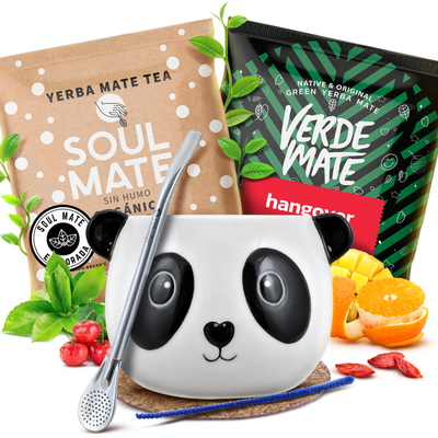 Yerba Maté ensemble 2x50g Calebasse + Bombilla