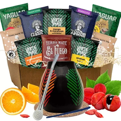 Coffret cadeau calebasse bombilla 10x50g Yerba Mate