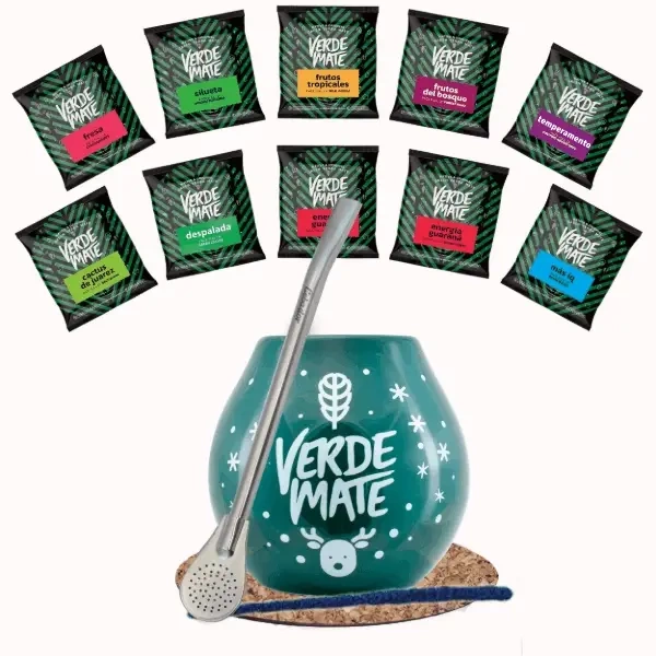 Set Yerba Maté Green Bombilla + Calebasse 10x50g 